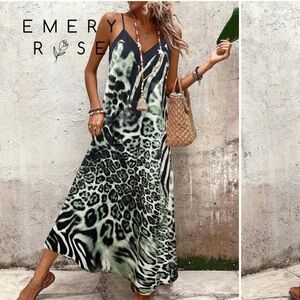 Emery Rose Animal Print Maxi Dress